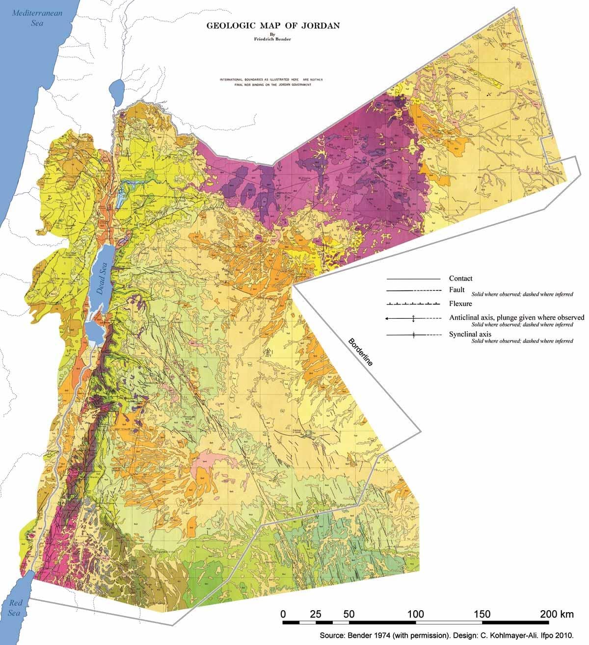 kat jeyografik nan lòt bò larivyè Jouden géologie