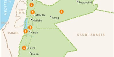 Amman, lòt bò larivyè Jouden sou kat jeyografik
