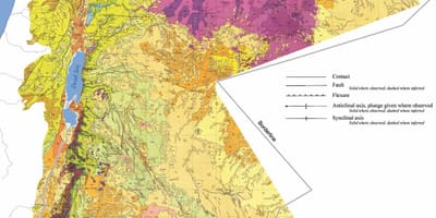 Kat jeyografik nan lòt bò larivyè Jouden géologie