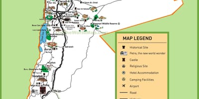Kat jeyografik nan lòt bò larivyè Jouden sit touris