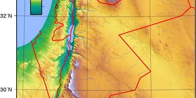 Kat jeyografik topografik nan lòt bò larivyè Jouden