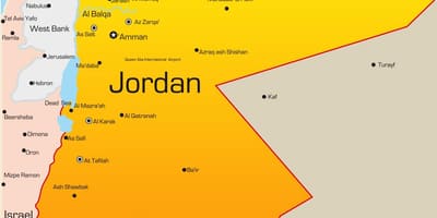 Kat jeyografik nan lòt bò larivyè Jouden mwayen oryan an